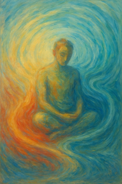 An image moving from pain to calm